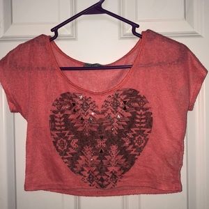 think pink heart charolette russe crop top